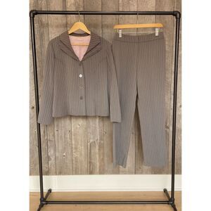NEW Vintage Danny & Nicole Women’s sz 16P Grey Pink Pinstripe Set Career Office
